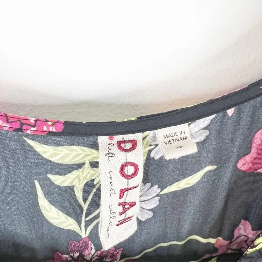 Anthropologie Dolan Cherie Floral Satin Babydoll Blouse Women's‎ XS Cottagecore